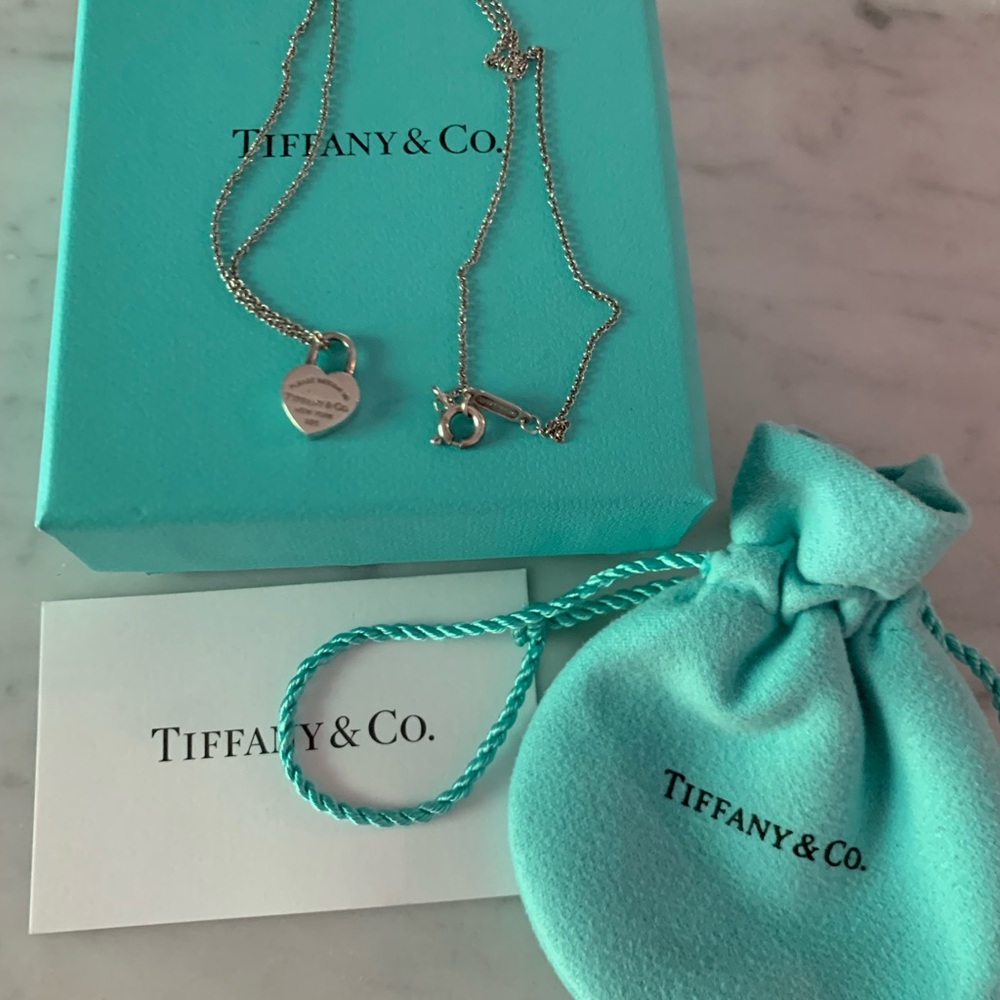 Tiffany & Co. Silver Necklace with Heart Pendant small heart